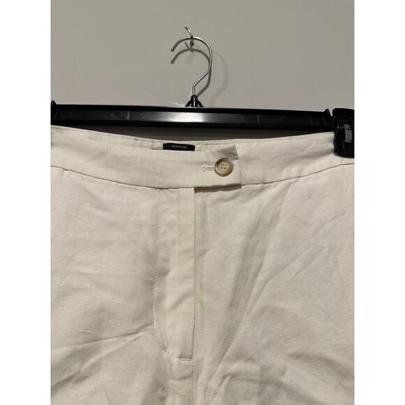 Talbots Plus Size 20 High Rise Petite Linen Work Heritage Pants Cream Neutral - Picture 3 of 11